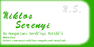 miklos serenyi business card